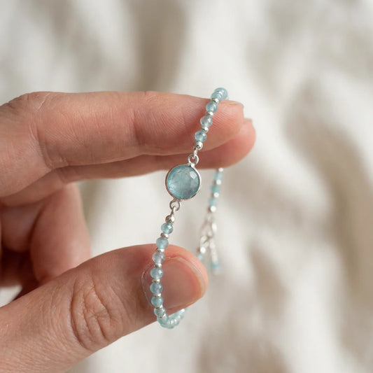 禅宗海蓝宝曼陀罗手链