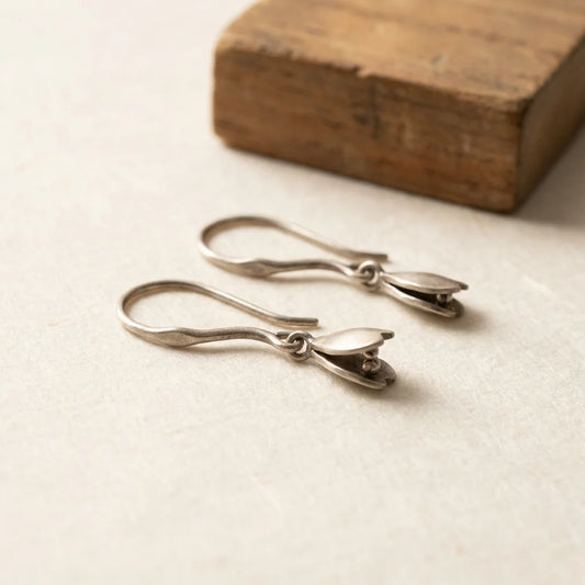 禅意樱花垂坠耳环